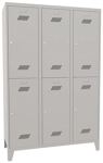 Garderobenschrank m.Zyl.H1850xB1200xT500mm lichtgrau/lichtgrau 6 Abt.