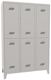 Garderobenschrank m.Zyl.H1850xB1200xT500mm lichtgrau/lichtgrau 6 Abt.