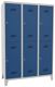 Garderobenschrank m.Zyl.H1850xB1200xT500mm lichtgrau/enzianblau 6 Abt.