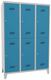 Garderobenschrank m.Zyl.H1850xB1200xT500mm lichtgrau/lichtblau 6 Abt.