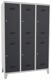 Garderobenschrank m.Zyl.H1850xB1200xT500mm lichtgrau/anthrazitgrau 6 Abt.