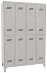 Garderobenschrank m.Zyl.H1850xB1200xT500mm lichtgrau/lichtgrau 8 Abt.