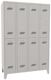 Garderobenschrank m.Zyl.H1850xB1200xT500mm lichtgrau/lichtgrau 8 Abt.