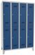 Garderobenschrank m.Zyl.H1850xB1200xT500mm lichtgrau/enzianblau 8 Abt.