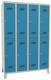 Garderobenschrank m.Zyl.H1850xB1200xT500mm lichtgrau/lichtblau 8 Abt.
