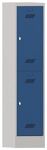 Garderobenschrank H1850xB400xT500mm lichtgrau/enzianblau 2 Abt.