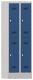 Garderobenschrank H1850xB600xT500mm lichtgrau/enzianblau 4 Abt.