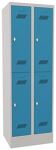Garderobenschrank H1850xB600xT500mm lichtgrau/lichtblau 4 Abt.