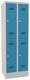 Garderobenschrank H1850xB600xT500mm lichtgrau/lichtblau 4 Abt.