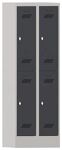 Garderobenschrank H1850xB600xT500mm lichtgrau/anthrazitgrau 4 Abt.