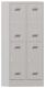 Garderobenschrank H1850xB800xT500mm lichtgrau/lichtgrau 4 Abt.
