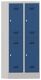 Garderobenschrank H1850xB800xT500mm lichtgrau/enzianblau 4 Abt.