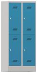 Garderobenschrank H1850xB800xT500mm lichtgrau/lichtblau 4 Abt.
