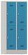 Garderobenschrank H1850xB800xT500mm lichtgrau/lichtblau 4 Abt.
