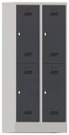Garderobenschrank H1850xB800xT500mm lichtgrau/anthrazitgrau 4 Abt.