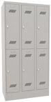 Garderobenschrank H1850xB900xT500mm lichtgrau/lichtgrau 6 Abt.