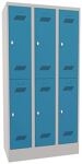 Garderobenschrank H1850xB900xT500mm lichtgrau/lichtblau 6 Abt.