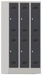 Garderobenschrank H1850xB900xT500mm lichtgrau/anthrazitgrau 6 Abt.