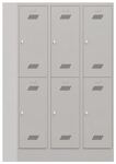 Garderobenschrank H1850xB1200xT500mm lichtgrau/lichtgrau 6 Abt.