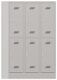 Garderobenschrank H1850xB1200xT500mm lichtgrau/lichtgrau 6 Abt.