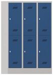 Garderobenschrank H1850xB1200xT500mm lichtgrau/enzianblau 6 Abt.