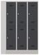 Garderobenschrank H1850xB1200xT500mm lichtgrau/anthrazitgrau 6 Abt.