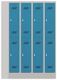 Garderobenschrank H1850xB1200xT500mm lichtgrau/lichtblau 8 Abt.