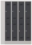 Garderobenschrank H1850xB1200xT500mm lichtgrau/anthrazitgrau 8 Abt.
