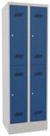 Garderobenschrank H1850xB600xT500 lichtgrau/enzianblau 4 Abt.