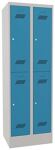Garderobenschrank H1850xB600xT500 lichtgrau/lichtblau 4 Abt.
