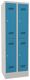 Garderobenschrank H1850xB600xT500 lichtgrau/lichtblau 4 Abt.
