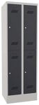 Garderobenschrank H1850xB600xT500 lichtgrau/anthrazitgrau 4 Abt.