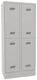 Garderobenschrank H1850xB800xT500 lichtgrau/lichtgrau 4 Abt.