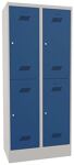 Garderobenschrank H1850xB800xT500 lichtgrau/enzianblau 4 Abt.