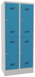 Garderobenschrank H1850xB800xT500 lichtgrau/lichtblau 4 Abt.