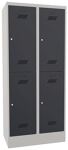 Garderobenschrank H1850xB800xT500 lichtgrau/anthrazitgrau 4 Abt.