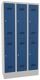 Garderobenschrank H1850xB900xT500 lichtgrau/enzianblau 6 Abt.