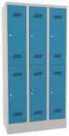 Garderobenschrank H1850xB900xT500 lichtgrau/lichtblau 6 Abt.