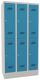 Garderobenschrank H1850xB900xT500 lichtgrau/lichtblau 6 Abt.