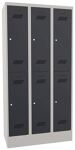 Garderobenschrank H1850xB900xT500 lichtgrau/anthrazitgrau 6 Abt.