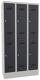 Garderobenschrank H1850xB900xT500 lichtgrau/anthrazitgrau 6 Abt.