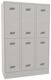 Garderobenschrank H1850xB1200xT500 lichtgrau/lichtgrau 6 Abt.