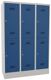 Garderobenschrank H1850xB1200xT500 lichtgrau/enzianblau 6 Abt.
