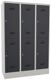Garderobenschrank H1850xB1200xT500 lichtgrau/anthrazitgrau 6 Abt.