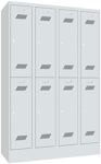 Garderobenschrank H1850xB1200xT500 lichtgrau/lichtgrau 8 Abt.