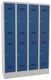 Garderobenschrank H1850xB1200xT500 lichtgrau/enzianblau 8 Abt.