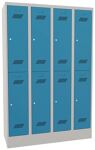 Garderobenschrank H1850xB1200xT500 lichtgrau/lichtblau 8 Abt.