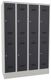 Garderobenschrank H1850xB1200xT500 lichtgrau/anthrazitgrau 8 Abt.