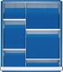 Schubladenunterteilungsmaterial Front-H.180-360mm 1 Trenn-/4 Steckw.