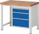 Werkbank Classic B1000xT700xH840mm Buche massiv grau blau 3 Gr.L Schubl.RAU